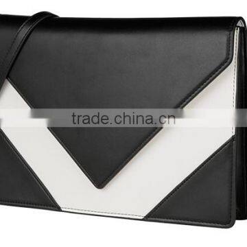 2016 HOT Design Fashion Lady Genuine Leather Envelope Clutch Bags With Color Matched Saffiano Leather Purse for Women photo-2