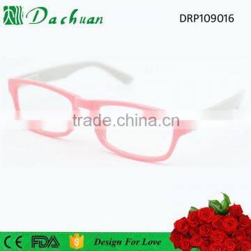 2015 top sale plastic good quality reading glasses with two tone milk color