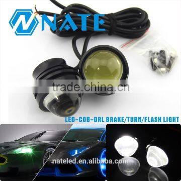 Universal 15W round led Cob drl fish Eye Flash light Led Daytime Running Light Tail Light