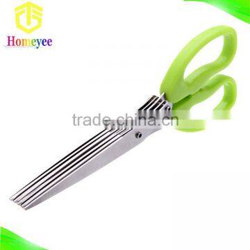 Multi Layer Scissors Stainless Steel Food Grade 5 Blade Herb Scissors Paper Cutting Scissors With Cleaning Comb