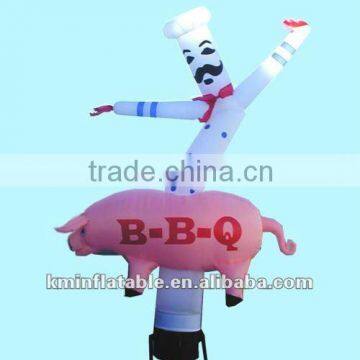 Inflatable pig with cook air dancer