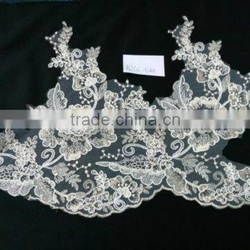 Wholesale new style beaded embroidery bridal beaded lace fabric