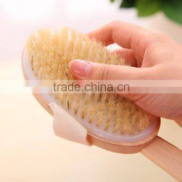Cheap Custom Logo Wooden Bristle Bath Body Brush photo-3