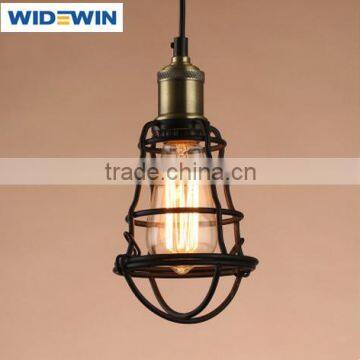 E27 E26 Retro Pendant Light Lamp Chandelier Wire Metal Cage Hanging Ceiling Lamp