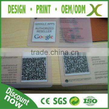 Free Design~~!! CR80 PVC Plastic Clear business card/ Transparent card