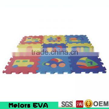 beautiful cartoon car floor mat puzzle with eva safety Material for kits