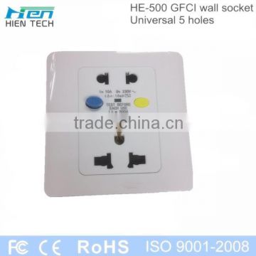 230V GFCI receptacle socket universal 5 holes