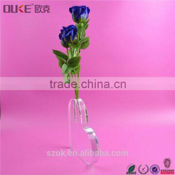 fashion design heart shaped clear acrylic vase