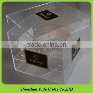 Wholesale sweety Valentine's day acrylic flower case dustproof rose box