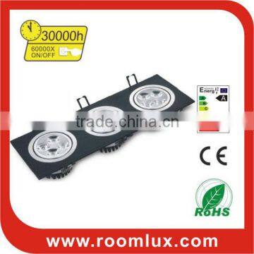 good quality downlight & ceiling light 3x4x1W 250x75mm