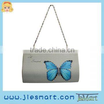 JSMART party bag clip purse butterfly grey (chain+strass) sublimation custom printing