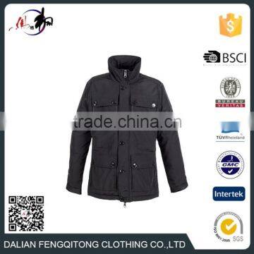 Men winter clothing black cotton padded jacket OEM bomber jacket