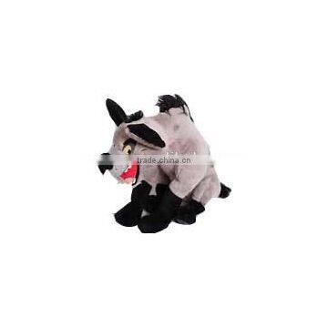 manufactured hyena plush logo imprinted customized mascot stuffed wild animal toys