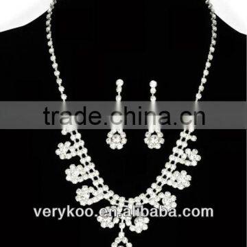 Beautiful rhinestone wedding accessories bridal cheap african jewelry set JS-00190