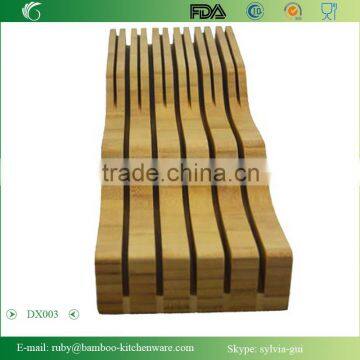 DX003/In Drawer Counter Kitchen Bamboo Knife Holder Rack Storage Block photo-3