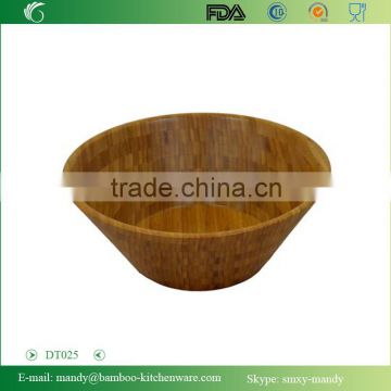 Carbonized Bamboo Salad Bowl with round shaped