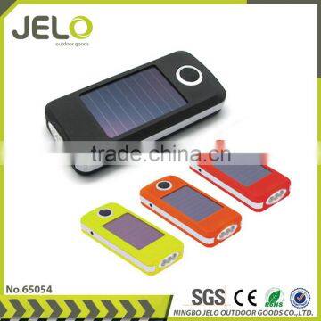 Ningbo JELO Solar Super Bright Plastic 3LED Torch Gift Flashlight Rubber Soft Touch