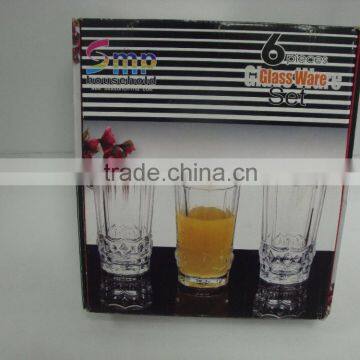 6PIECES GLASSWARE JUICE WATER GLASS CUP SET