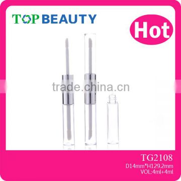 TG2108 4ml+4ml Double-end Cylinder Transparent Lip Gloss Tubes