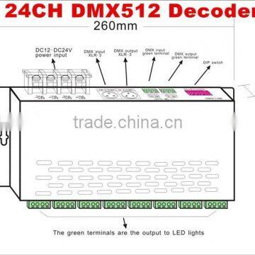 DMX512 Decoder 24CH Controller Dimmer for RGB LED Light DC 12V-24V photo-3