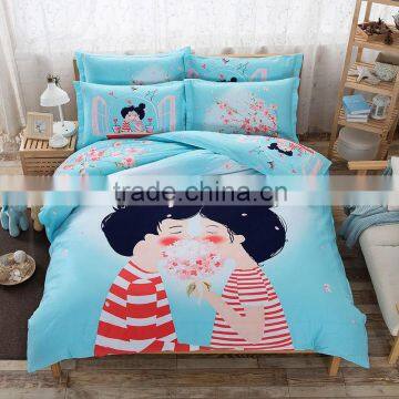 Pretty Boy and Girl Printed 100% Cotton Kids Bedding Set