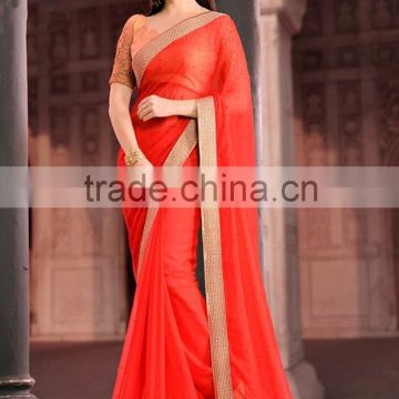 Red Georgette Traditional Fancy Saree Online