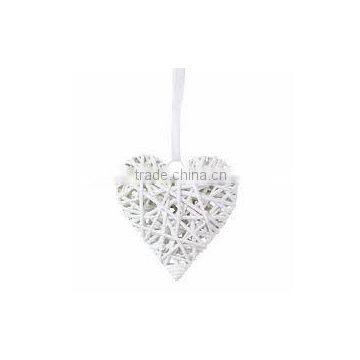 Hanging White Wicker Heart for Christmas and Wedding Decorarion photo-4