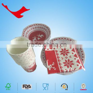 Printed Decorative paper dinnerware sets, 2016 Christmas dinnerware set