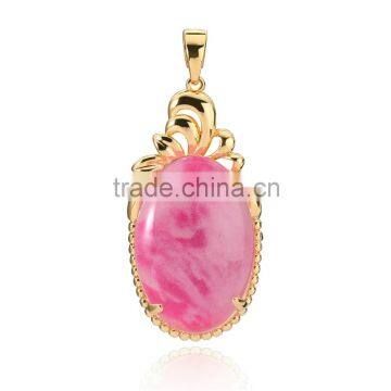 Alibaba Luxury fashion jewelry 18K gold plated Pink Opal necklace bracelet pendant for lady girl