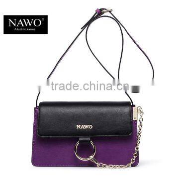 European style shoulder bag women crossbody sling bag genuine leather with long strip