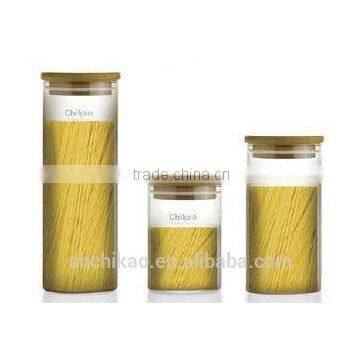 Heat Resistant Borosilicate Glass Glass Jar With Seal Airtight Wood Lid Wholesales