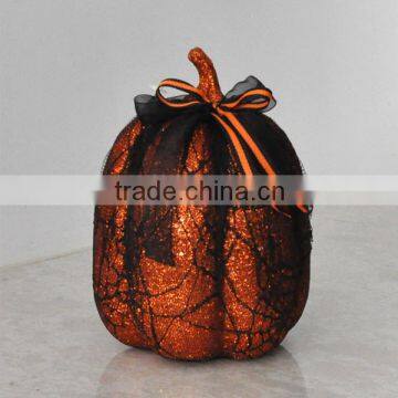 Halloween Hot Sale lace Glittered pumpkin decoration