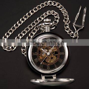 Fashion Men Analog Mechanical Roman Numerals Pocket Watch