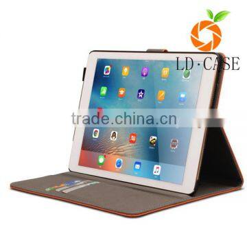 Genuine Leather Wallet Case For Apple IPad Pro Tablet Real Leather Folio Cover With Wake Up Case