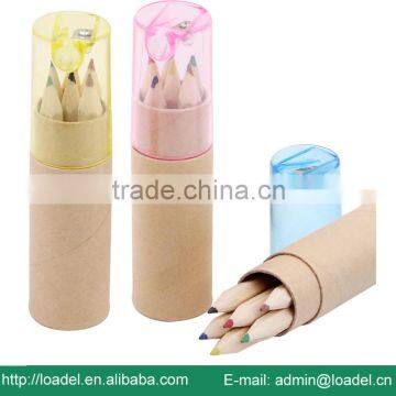 6pcs 3.5inch Pencil Sharpener Natural Wooden Coloured Pencils photo-2