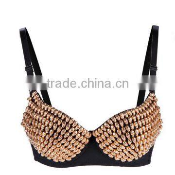 Metallic Rivets Spike Bra Push Up Bralette Sexy Soutien Gorge Steampunk Studded Bras for Women Burlesque Brassiere Underwear