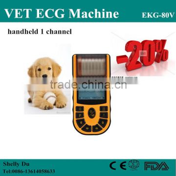 CE&ISO Single Channel Veterinary/VET Portable Electrocardiograph ECG Machine EKG Machine Price EKG-80V-Shelly