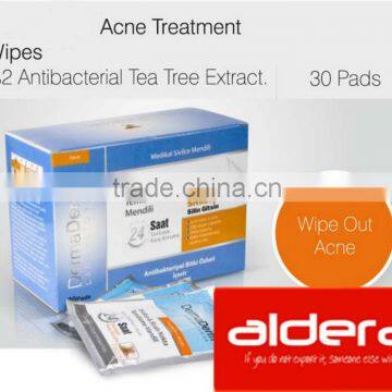 Acne Treatment Wipes %2 Antibacterial Tea Tree Extract 30Pads
