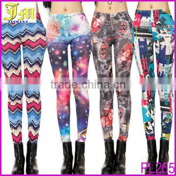 Sexy Women Ladies Galaxy Punk Printed High Waist Silk Milk Tights Pants Leggings