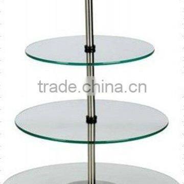 3 tier tempered glass dessert tray cake display stand