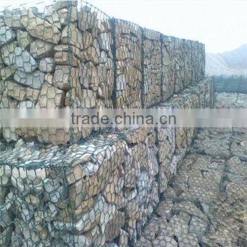 Hexagonal gabion wire mesh boxes for stone