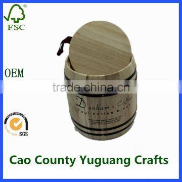small coffee barrel wooden barrel with lids for sale