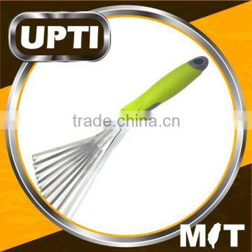 Taiwan Made High Quality 9-Teeth Fan TPR and PP grip Handle Garden Rake