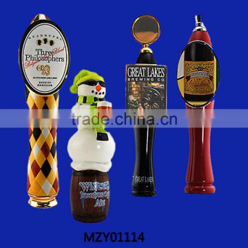 High quality handmade set 4 custom ceramic beer tap handle