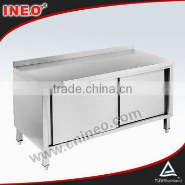 Restaurant And Hotel Stainless Steel Commercial Kitchen Cabinet With Sliding Doors