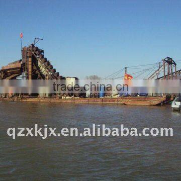 Gold mining equipment chain bucket river sand dredger/chain gold dredger for sale