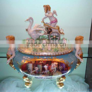 Luxury Royal Style Gilt Brass Soup Pot, Excellent Hand Painted Porcelain With Gold Plated Bronze Handle and Base Stockpot photo-5