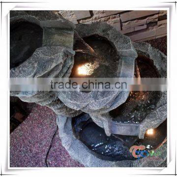 Fiberglass Four-Level Rock Stone Waterfall Patio Fountain photo-3