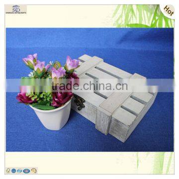 Recyclable Plate Lid Antique Rustic Cuboid Paulownia Wooden Box photo-6