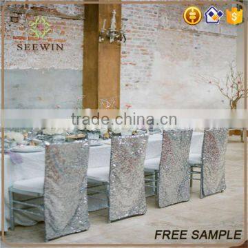 high quality silver sequin chair cover